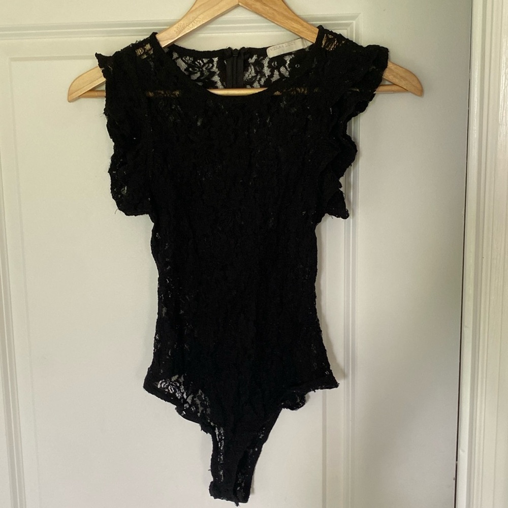 Black floral lace bodysuit size small